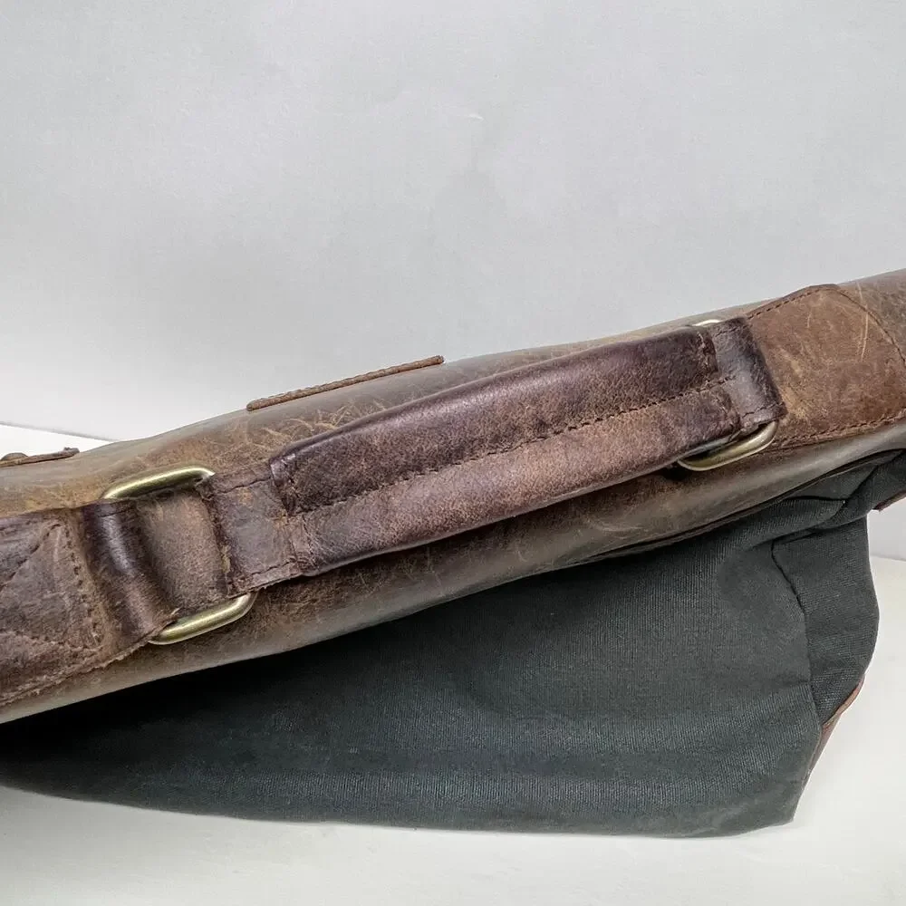 Devil Hunter Vintage Style Messenger Bag Briefcase Canvas and Leather